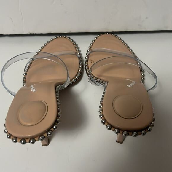ALEXANDER WANG NOVA 85MM STRAPPY PVC MID HEEL SLIDE SANDALS SIZE‎ 41 - Picture 3 of 9